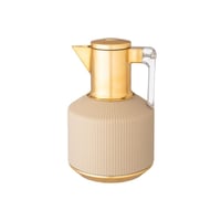 ترمس قهوة بيج وذهبي 1 لتر