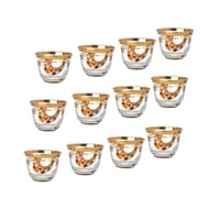 فناجين قهوة سعودي كريستال مزخرف ذهبي 12 قطعة