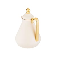 طقم ترمس ودلة هوست سعة 1 لتر سكري وذهبي 2 قطعة