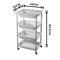 ارفف حامل خضار بلاستيك 4 ادوار ابيض