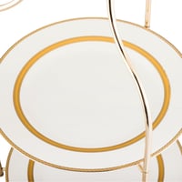 حامل كيك وحلويات معدن ذهبي مدور 2 دور