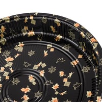 طقم علب تشيز كيك بلاستيك اسود مشجر ذهبي بغطاء شفاف...