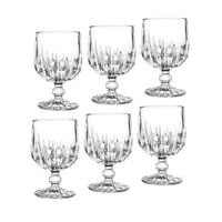 طقم كاسات عصير زجاج منقوش 6 قطعة 240 مل