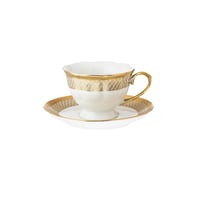 فنجان شاي بورسلان 2 قطعة ذهبي 180 مل