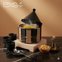 سخان طعام معدن هرمي اسود ديكور خيوط مقلم 3 لتر من...