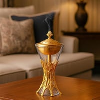 مبخرة معدن ديكور اغصان شجرة ذهبي
