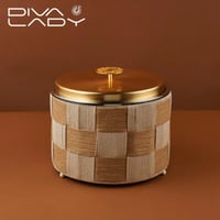 سخان طعام مدور معدن بديكور خيوط كاروهات بغطاء معدن...