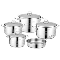 طقم قدور ستيل تركي فاخر 18/10 " 9 قطعة مخطط