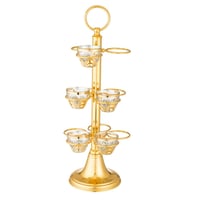 شيالة فناجين قهوة سعودي معدن ذهبي 12 خانة