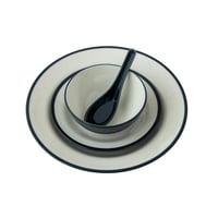 طقم عشاء ميلامين كحلي 57 قطعة 6 اشخاص