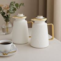 طقم ترامس كارين 2 قطعة ابيض وذهبي 1 لتر