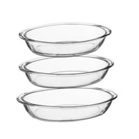 صواني فرن زجاج بيضاوي 3 قطعة