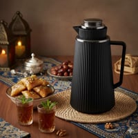 ترمس شاي وقهوة هوست 1.3 لتر اسود مخطط