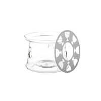 قاعدة براد ودلة زجاج مع غطاء معدن