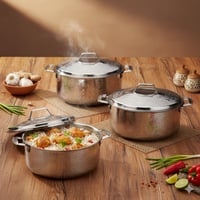 طقم حافظات طعام Maxima هندي ستيل منقوش كامل مقاسات...