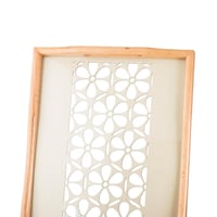 طقم صواني خشب 2 قطعة ارضية مزخرفة مع طبقة عازلة اك...