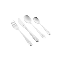 طقم ملاعق اطفال ستيل سادة صغيرة 4 قطعة