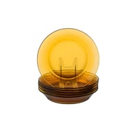 طقم صحون ايدام غويط زجاج مدور فرنسي عسلي DURALEX م...