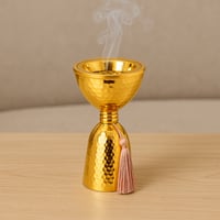 مبخرة معدن ذهبي لماع منقوش الهمر
