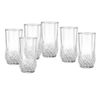 طقم كاسات ماء زجاج 6 قطعة محجر