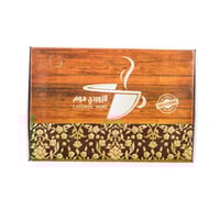 طقم صواني خشب 2 قطعة يد فيونكه ارضية مزخرفة مع طبق...