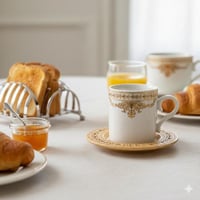 فناجين قهوة تركي منقوش صحن خشب 12 قطعة