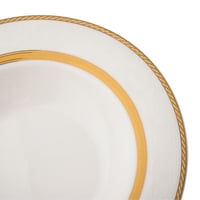 طقم صحون ايدام غويط بورسلان ابيض وذهبي بنقشات ناعم...