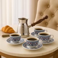 جزوة قهوة نحاس هندي فضي مقاس 12 ( 4 فنجان )