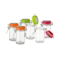 علب بهارات صغيرة بغطاء ضغط ملون 6 قطعة