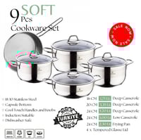 طقم قدور ستيل SOFT تركي 9 قطعة
