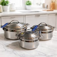 طقم حافظات طعام Maxima هندي ستيل سادة كامل مقاسات...