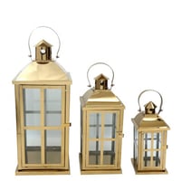 طقم فوانيس ذهبي 3 قطع