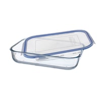 صينية فرن زجاج بغطاء بلاستيك 4 لتر