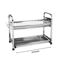 منشر ونشاف صحون معدن فضي 2 دور