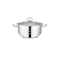 قدر استيل تركي 18/10 مقاس 22 سم