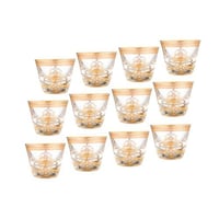 فناجين قهوة كريستال تركي حفر بنتو غراف مزخرف ذهبي...