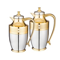 السيف طقم ترامس عبق شاي وقهوة نيكل وذهبي 2 قطعة