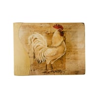 طقم عازل صحون سفرة خشبي خفيف برسومات ديك 4 قطعة مق...