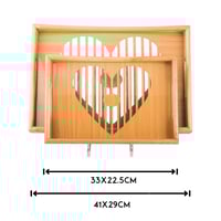 طقم صواني خشب 2 قطعة ارضية مزخرفة مع طبقة عازلة اك...