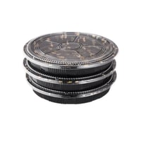 طقم علب تشيز كيك بلاستيك اسود مشجر ذهبي بغطاء شفاف...