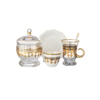 طقم شاي وقهوة 25 قطعة زجاج تركي