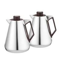 طقم ترامس شاي وقهوة لوفر 2 قطعة نيكل لماع وخشبي 1...