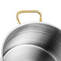 طقم قدور ستيل تركي 18/10 بغطاء زجاج ويد ذهبي 7 قطع...