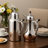 طقم ترامس غلا 2 قطعة فضي وردة اسود ( 1 لتر - 650 م...