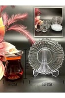 طقم كاسات شاي زجاج سادة 120 مل مع صحن محجر 12 قطعة...