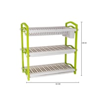 حامل صحون 3 دور من المعدن والبلاستيك