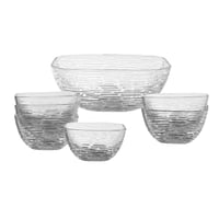 طقم زبادي زجاج مخطط 7 قطعة