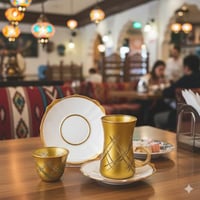 طقم شاي وقهوة 18 قطعة تركي