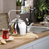 كفتيرا شاي استيل 18/10 كوركماز تركي دروبا 3.5 لتر