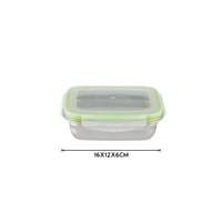 حافظة طعام للثلاجة استيل بغطاء بلاستيك محكم الاغلا...